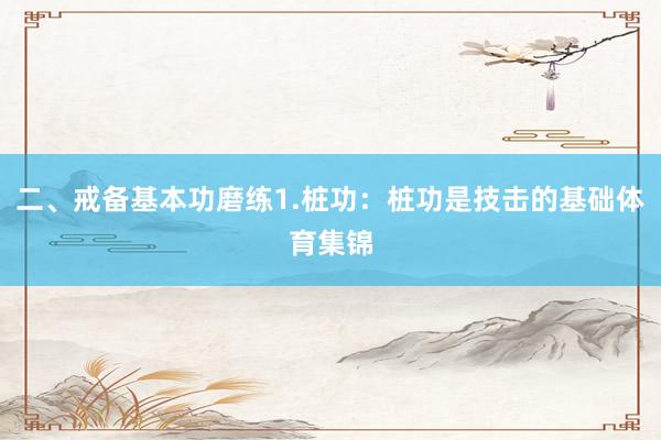 二、戒备基本功磨练1.桩功：桩功是技击的基础体育集锦