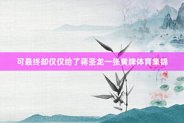 可最终却仅仅给了蒋圣龙一张黄牌体育集锦